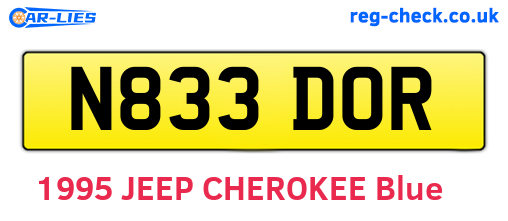 N833DOR are the vehicle registration plates.