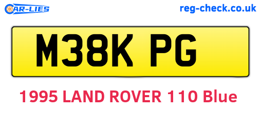 M38KPG are the vehicle registration plates.