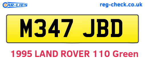 M347JBD are the vehicle registration plates.