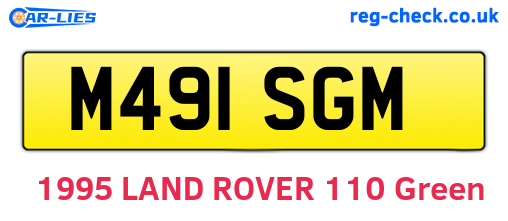 M491SGM are the vehicle registration plates.