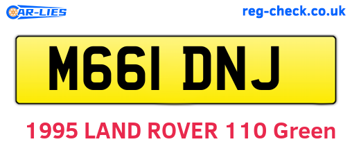 M661DNJ are the vehicle registration plates.