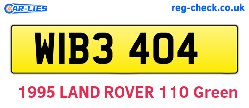 WIB3404 are the vehicle registration plates.