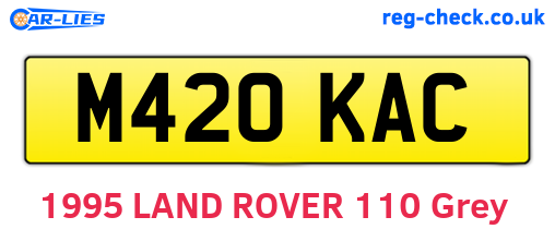 M420KAC are the vehicle registration plates.
