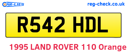 R542HDL are the vehicle registration plates.