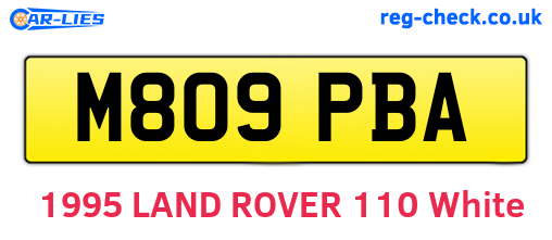 M809PBA are the vehicle registration plates.