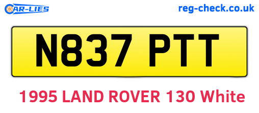 N837PTT are the vehicle registration plates.