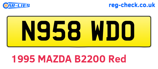 N958WDO are the vehicle registration plates.