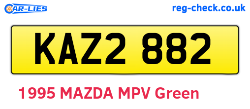 KAZ2882 are the vehicle registration plates.