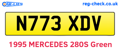 N773XDV are the vehicle registration plates.