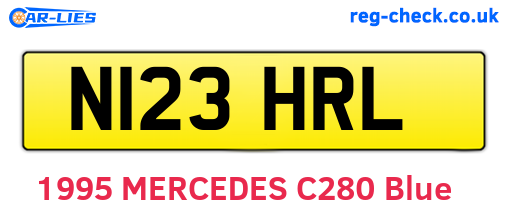 N123HRL are the vehicle registration plates.