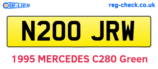 N200JRW are the vehicle registration plates.