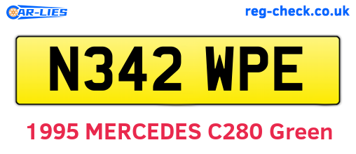 N342WPE are the vehicle registration plates.