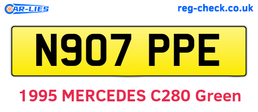 N907PPE are the vehicle registration plates.