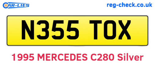N355TOX are the vehicle registration plates.