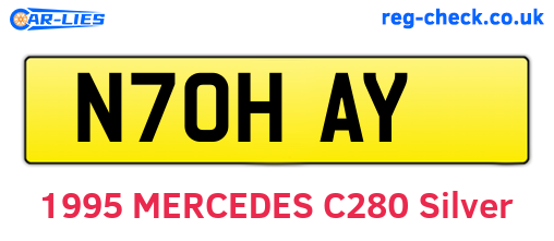 N70HAY are the vehicle registration plates.