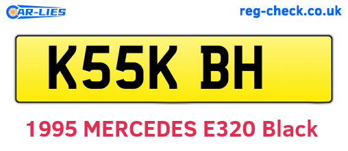 K55KBH are the vehicle registration plates.