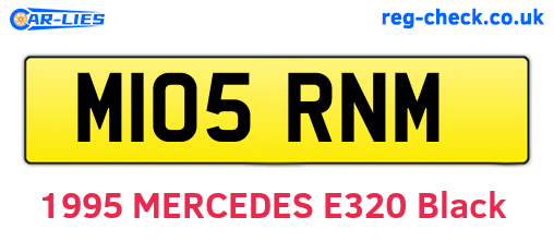 M105RNM are the vehicle registration plates.
