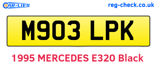 M903LPK are the vehicle registration plates.