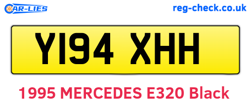 Y194XHH are the vehicle registration plates.