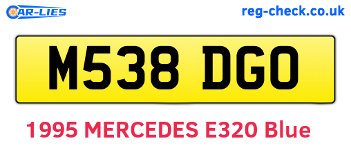 M538DGO are the vehicle registration plates.