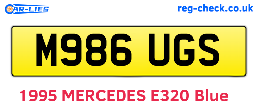 M986UGS are the vehicle registration plates.