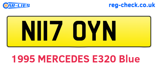 N117OYN are the vehicle registration plates.