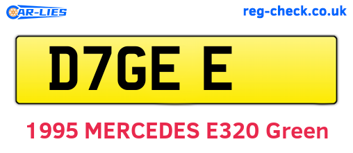D7GEE are the vehicle registration plates.