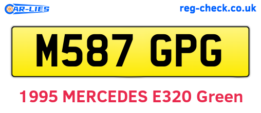 M587GPG are the vehicle registration plates.