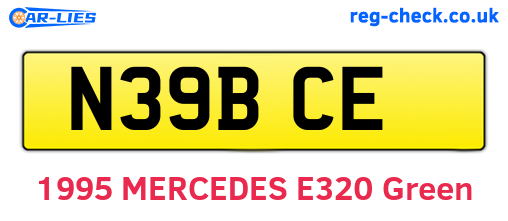 N39BCE are the vehicle registration plates.