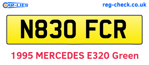 N830FCR are the vehicle registration plates.