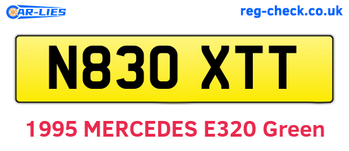 N830XTT are the vehicle registration plates.