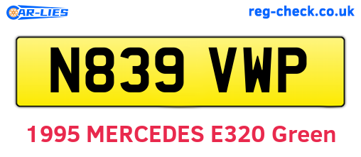 N839VWP are the vehicle registration plates.