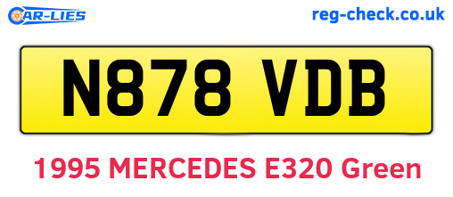 N878VDB are the vehicle registration plates.