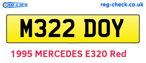 M322DOY are the vehicle registration plates.