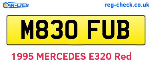 M830FUB are the vehicle registration plates.