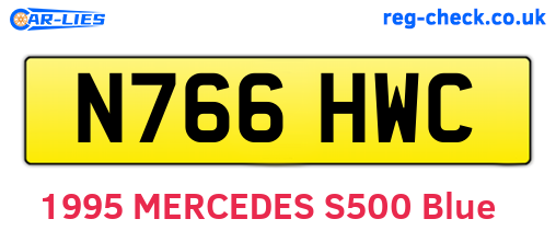 N766HWC are the vehicle registration plates.