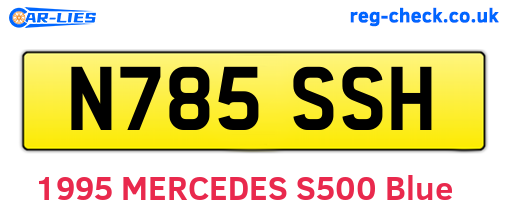 N785SSH are the vehicle registration plates.