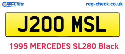 J200MSL are the vehicle registration plates.