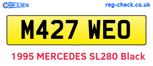 M427WEO are the vehicle registration plates.