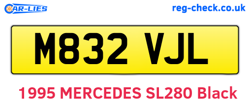 M832VJL are the vehicle registration plates.