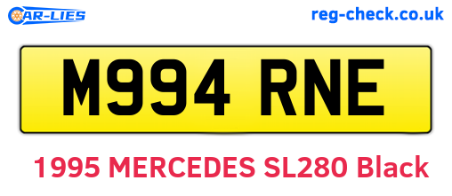 M994RNE are the vehicle registration plates.