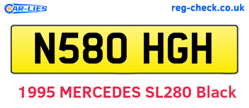 N580HGH are the vehicle registration plates.