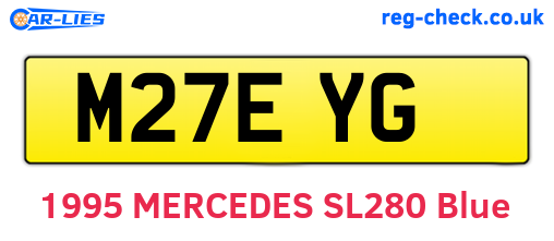 M27EYG are the vehicle registration plates.