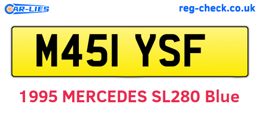 M451YSF are the vehicle registration plates.