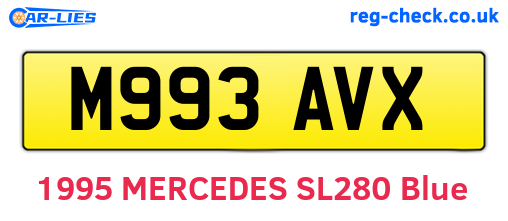 M993AVX are the vehicle registration plates.