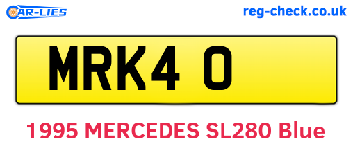 MRK40 are the vehicle registration plates.
