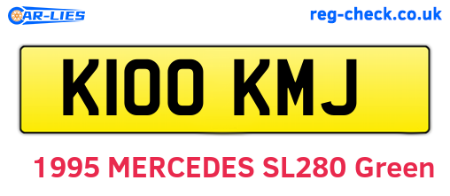 K100KMJ are the vehicle registration plates.