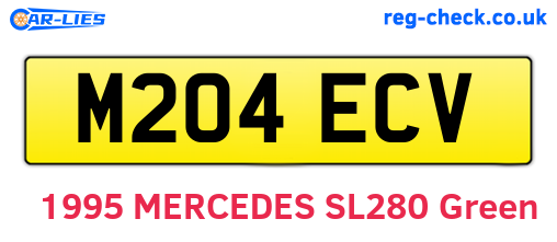 M204ECV are the vehicle registration plates.