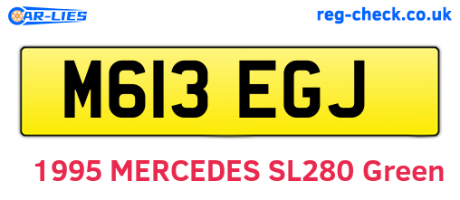 M613EGJ are the vehicle registration plates.