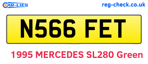 N566FET are the vehicle registration plates.